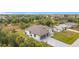 A captivating aerial shot displays the home with a well-maintained yard and paved driveway at 7152 Bougainvillea St, Englewood, FL 34224