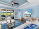Cozy living room with sliding glass doors, access to outdoor space, and comfortable seating at 8911 Heritage Sound Dr, Bradenton, FL 34212