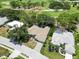 Aerial view of a home with a screened-in pool near a lush golf course community at 2067 Tocobaga Ln, Nokomis, FL 34275