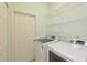 Well-equipped laundry room with modern washer, dryer, and shelving for optimal organization at 3309 45Th E Ave, Bradenton, FL 34203