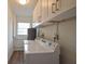 Functional laundry room with modern washer and dryer units and ample storage space at 4506 20Th W St, Bradenton, FL 34207