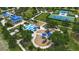 Aerial view of the community amenities, including playground, splashpad and pavilion at 5036 Brickell Park Cv, Bradenton, FL 34211