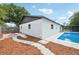 Backyard pool with landscaped yard and privacy fence at 612 65Th W Ave, Bradenton, FL 34207