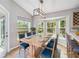 Dining area with large windows offering scenic views, adjacent to the kitchen at 7 Arbor Oaks Dr, Sarasota, FL 34232
