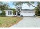Charming single-story home featuring a manicured lawn, a two-car garage, and classic curb appeal at 7 Arbor Oaks Dr, Sarasota, FL 34232