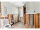 Bathroom awaiting remodel, showcasing exposed framing and existing fixtures, ready for personalized updates at 868 Siesta Key Cir, Sarasota, FL 34242