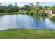 Serene pond view with vibrant green landscaping, serene backdrop for relaxation, and possible bird viewing at 4517 Las Brisas Ln, Sarasota, FL 34238