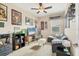 Comfortable room with a ceiling fan, a soft carpet and playful decor at 11507 84Th Street E Cir # 102, Parrish, FL 34219