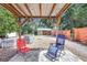 Inviting backyard patio with a shady pergola, chairs, and additional room for backyard projects at 1489 18Th St, Sarasota, FL 34234