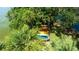 An aerial view of colorful kayaks stored under the shade of lush trees near the water at 3740 Lake Bayshore Dr # 501, Bradenton, FL 34205