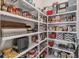 Well-organized pantry featuring ample shelving space for food storage and kitchen essentials at 523 Wildlife Gln, Bradenton, FL 34209