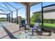 Inviting screened patio with views of the lush yard, stylish decor, and comfortable seating at 5333 Coral Reef Way, Bradenton, FL 34211