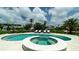Sparkling pool and spa surrounded by a stylish patio and lush landscaping at 603 Emerald Ln, Holmes Beach, FL 34217