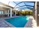 Inviting screened pool with a spa and a covered patio area, perfect for outdoor entertaining at 7208 Prestbury Cir, Bradenton, FL 34202