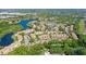 Overhead view of the Pinetone community featuring lakes, lush landscaping, and well-maintained buildings at 8315 Glenrose Way # 1421, Sarasota, FL 34238
