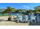 Community tennis courts with a lounge area for players to relax between matches at 8315 Glenrose Way # 1421, Sarasota, FL 34238