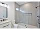 Clean and modern bathroom with glass shower, sleek fixtures, and neutral tones, creating a serene space at 2335 Oak Ter, Sarasota, FL 34231