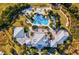 An eye-level shot of a luxury estate featuring a large pool, jacuzzi, and lush tropical landscaping at 311 Compass Point Dr # 101, Bradenton, FL 34209