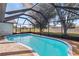 A sunny pool with a screened enclosure that opens to the backyard at 3239 Daytona Dr, Punta Gorda, FL 33983