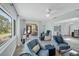 Bright living room with an open layout, seamlessly connecting to a screened-in porch, perfect for entertaining at 3500 Green View Ct # 45, Sarasota, FL 34231