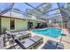 Lounge poolside on your screened-in outdoor patio, perfect for relaxation at 4079 Woodview Dr, Sarasota, FL 34232