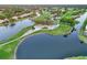 Picturesque aerial shot of a lush golf course intertwined with a lake, showcasing the serene community at 6999 W Country Club N Dr # 224, Sarasota, FL 34243
