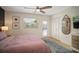 Bedroom with an area rug, view of pool, and lots of storage space at 7202 18Th Nw Ave, Bradenton, FL 34209