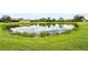 Scenic view of a tranquil lake surrounded by lush green grass, partially reflecting the sky at 8118 Stirling Falls Cir, Sarasota, FL 34243