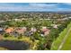 Expansive aerial showcasing a residential neighborhood with houses, green spaces, and ponds at 8316 Portlight Ct, Lakewood Ranch, FL 34202