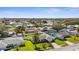 Aerial view of a lush neighborhood with mature trees and well-manicured lawns at 913 64Th W St, Bradenton, FL 34209
