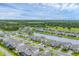 Beautiful aerial view of a lakeside community with well-maintained homes and lush landscaping at 1017 Fernleaf Run, Bradenton, FL 34212