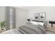 Cozy bedroom with a serene ambiance, featuring modern decor, soft lighting, and a calming color palette at 12036 Lansing Gln, Parrish, FL 34219