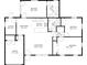 Detailed floor plan featuring bedrooms, kitchen, living room, bathrooms, laundry, and garage dimensions at 1227 Porpoise Rd, Venice, FL 34293