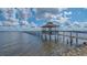 Scenic pier with a gazebo at the end extending over the water on a sunny day at 13 Oak St, Bradenton, FL 34208