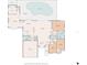 Detailed floor plan showcasing the layout, including a pool, multiple bedrooms, and a spacious living area at 13511 4Th Plz E, Bradenton, FL 34212