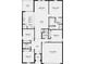 Detailed floor plan showcasing the layout of a spacious house with multiple bedrooms and bathrooms, kitchen, and living areas at 13634 Tropical Breeze Way, Hudson, FL 34669