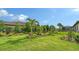 Lush backyard with green grass, landscaping and a fence, perfect for outdoor enjoyment at 17905 Waterville Pl, Bradenton, FL 34202