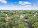 Aerial view showcasing the lush green surroundings and the single story house at 1930 Peppermill Dr, Clearwater, FL 33763