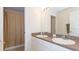 Bathroom with double sinks, spacious vanity and shower with neutral colors at 2160 Brandon Park Cir, Brandon, FL 33510