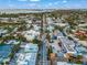 Aerial view showcasing the area's restaurants, shops, and proximity to homes in Siesta Key at 302 And 304 Canal Rd, Sarasota, FL 34242