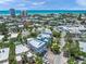 Great aerial view of the town and surroundings with views of the ocean in the background at 302 And 304 Canal Rd, Sarasota, FL 34242
