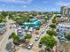 Aerial view of Siesta Key Village with shops and restaurants near beautiful homes at 302 And 304 Canal Rd, Sarasota, FL 34242