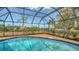 This screened-in pool area features a sparkling pool and lovely views of the surrounding landscape at 4361 Pompano Ln, Palmetto, FL 34221