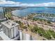 Aerial view overlooking a city with a waterfront, and marina at 101 S Gulfstream Ave # 6C, Sarasota, FL 34236