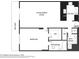 Detailed floor plan showcasing the layout, including the balcony, living spaces, bedroom, and bathroom at 101 S Gulfstream Ave # 6C, Sarasota, FL 34236