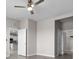 Open bedroom with ceiling fan showing the closet and open doorway at 13915 Mount Laurel Trl, Bradenton, FL 34211