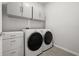 A well-organized laundry room features modern appliances and ample cabinet space at 13915 Mount Laurel Trl, Bradenton, FL 34211