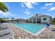 Community pool and cabana area, offering a refreshing and social space for residents at 13915 Mount Laurel Trl, Bradenton, FL 34211