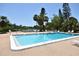 Community pool surrounded by a deck with lounge chairs, set against a scenic lakeside backdrop at 2729 Hidden Lake Blvd # D, Sarasota, FL 34237