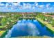 Reflective pond surrounded by lush greenery, offering a serene view within the residential community at 3760 82Nd Avenue E Cir # 102, Sarasota, FL 34243